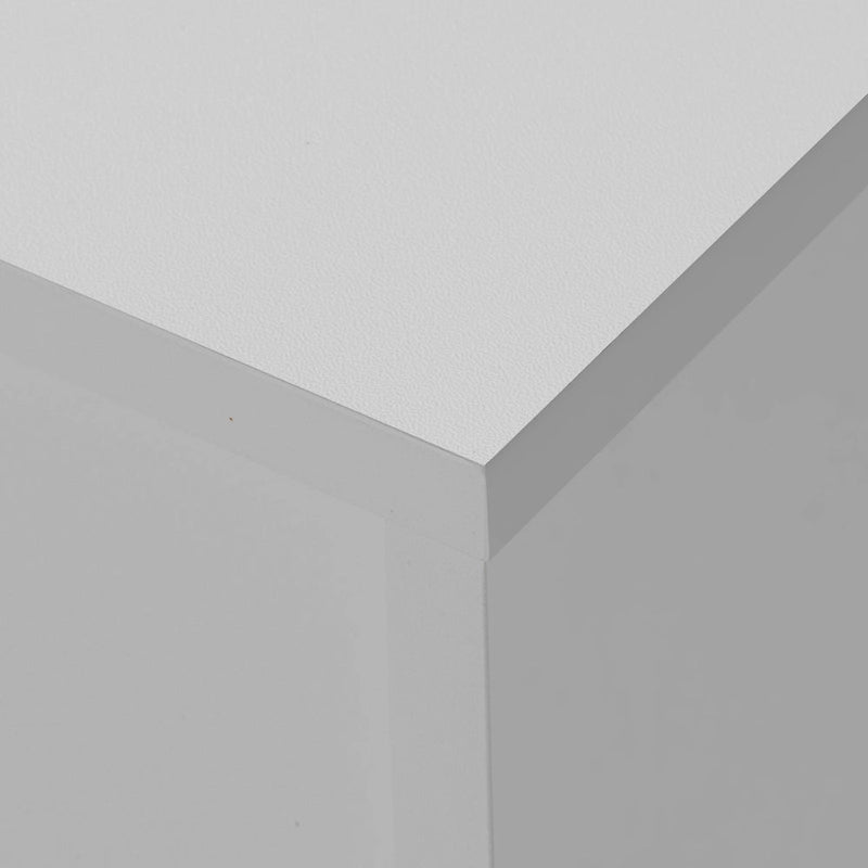 Meuble TV blanc avec rétroéclairage LED RGB, 2 tiroirs et gestion des câbles – 160 cm, convient jusqu'à 65"