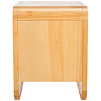 Table de chevet en hévéa (noir/naturel/blanc/noyer) avec tiroir en rotin et étagère ouverte – Unité individuelle