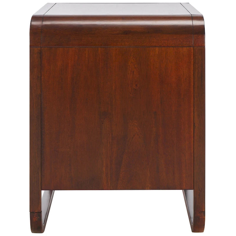 Table de chevet en hévéa (noir/naturel/blanc/noyer) avec tiroir en rotin et étagère ouverte – Unité individuelle