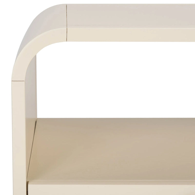 Table de chevet en hévéa (noir/naturel/blanc/noyer) avec tiroir en rotin et étagère ouverte – Unité individuelle