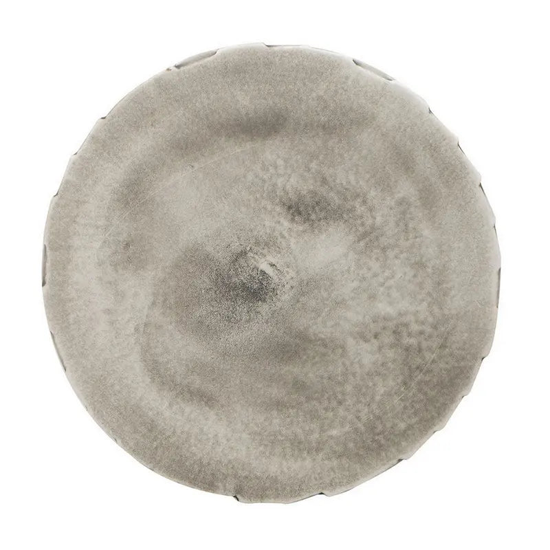 Tabouret/table cylindrique en céramique grise avec texture géométrique 3D – Unité