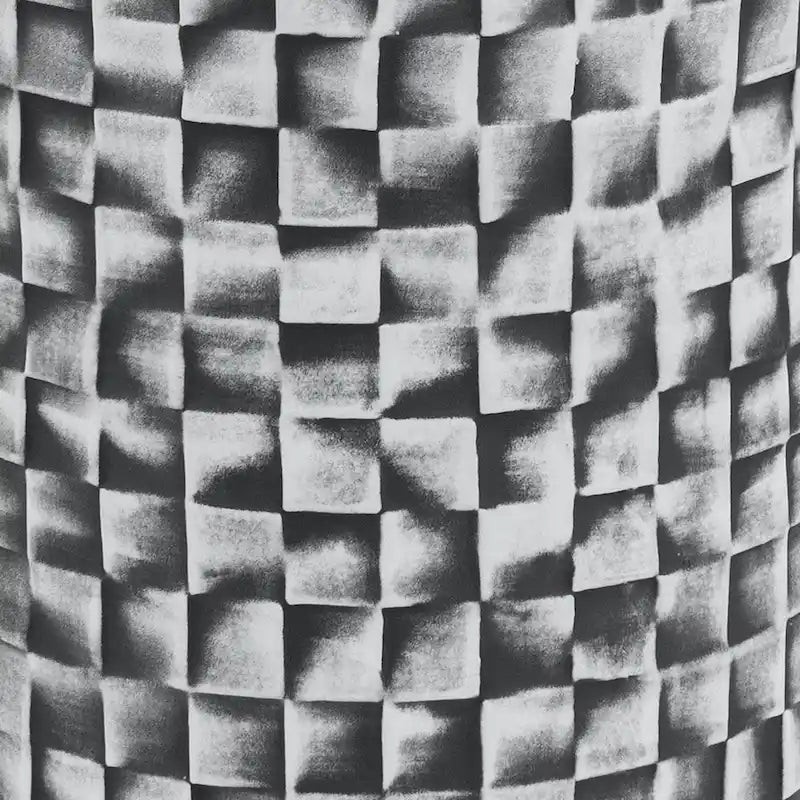 Tabouret/table cylindrique en céramique grise avec texture géométrique 3D – Unité