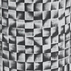 Tabouret/table cylindrique en céramique grise avec texture géométrique 3D – Unité