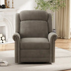 Fauteuil inclinable, pivotant à 360° et à bascule en velours marron clair / vert – une place