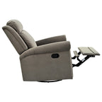 Fauteuil inclinable, pivotant à 360° et à bascule en velours marron clair / vert – une place