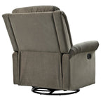 Fauteuil inclinable, pivotant à 360° et à bascule en velours marron clair / vert – une place