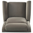 Fauteuil inclinable, pivotant à 360° et à bascule en velours marron clair / vert – une place