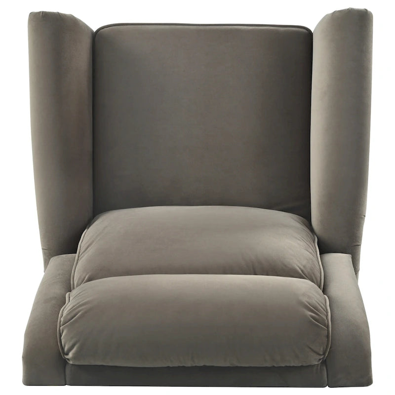 Fauteuil inclinable, pivotant à 360° et à bascule en velours marron clair / vert – une place