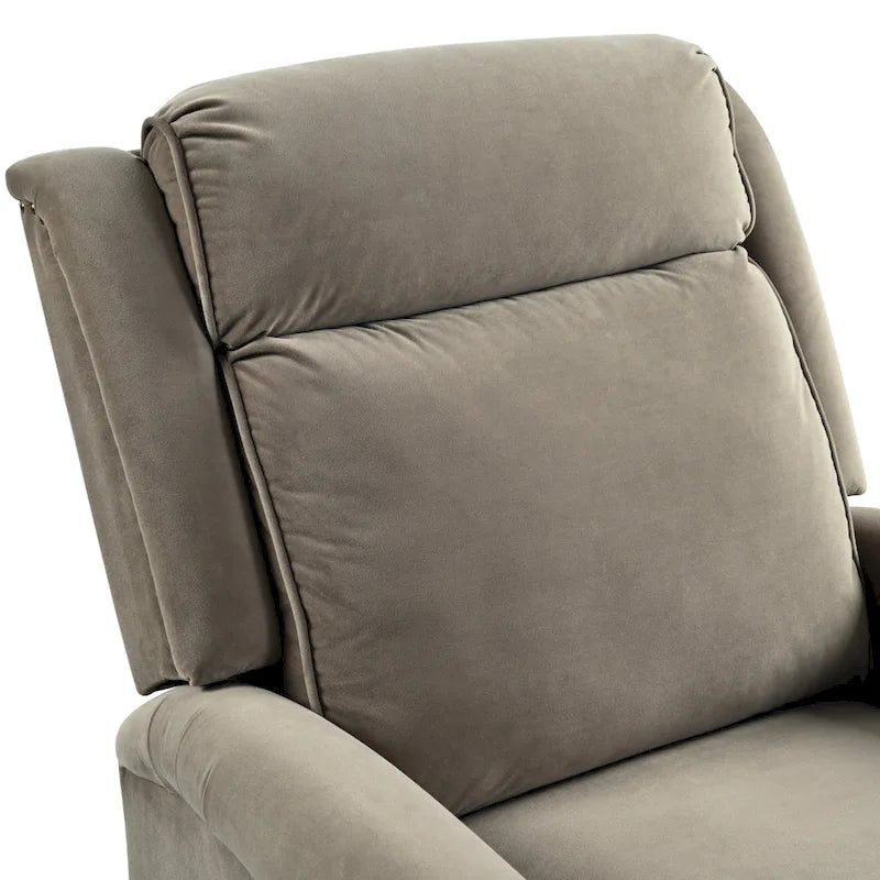 Fauteuil inclinable, pivotant à 360° et à bascule en velours marron clair / vert – une place