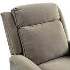 Fauteuil inclinable, pivotant à 360° et à bascule en velours marron clair / vert – une place