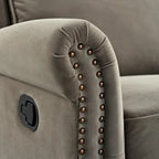 Fauteuil inclinable, pivotant à 360° et à bascule en velours marron clair / vert – une place