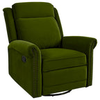 Fauteuil inclinable, pivotant à 360° et à bascule en velours marron clair / vert – une place