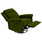 Fauteuil inclinable, pivotant à 360° et à bascule en velours marron clair / vert – une place