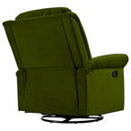 Fauteuil inclinable, pivotant à 360° et à bascule en velours marron clair / vert – une place
