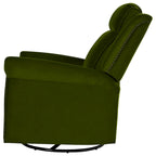 Fauteuil inclinable, pivotant à 360° et à bascule en velours marron clair / vert – une place