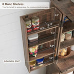 Meuble de rangement rustique pour garde-manger de cuisine avec portes de grange et tiroir – 183 cm H