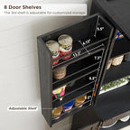 Meuble de rangement rustique pour garde-manger de cuisine avec portes de grange et tiroir – 183 cm H