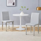 Chaise de salle à manger sans accoudoirs avec pieds en métal et patins antidérapants – Noir+Doré / Gris clair+Argent / Blanc+Argent – À l'unité