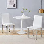 Chaise de salle à manger sans accoudoirs avec pieds en métal et patins antidérapants – Noir+Doré / Gris clair+Argent / Blanc+Argent – À l'unité
