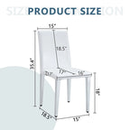 Chaise de salle à manger sans accoudoirs avec pieds en métal et patins antidérapants – Noir+Doré / Gris clair+Argent / Blanc+Argent – À l'unité