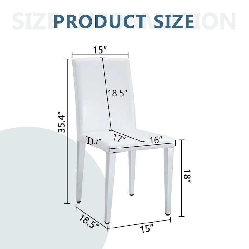 Chaise de salle à manger sans accoudoirs avec pieds en métal et patins antidérapants – Noir+Doré / Gris clair+Argent / Blanc+Argent – À l'unité