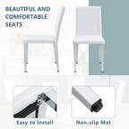 Chaise de salle à manger sans accoudoirs avec pieds en métal et patins antidérapants – Noir+Doré / Gris clair+Argent / Blanc+Argent – À l'unité