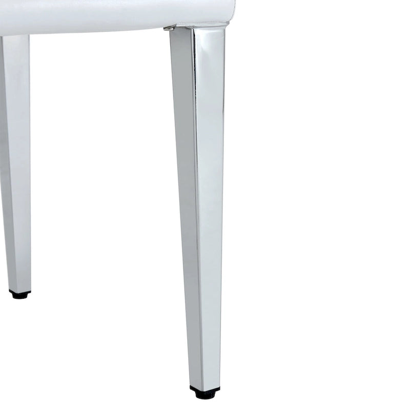 Chaise de salle à manger sans accoudoirs avec pieds en métal et patins antidérapants – Noir+Doré / Gris clair+Argent / Blanc+Argent – À l'unité