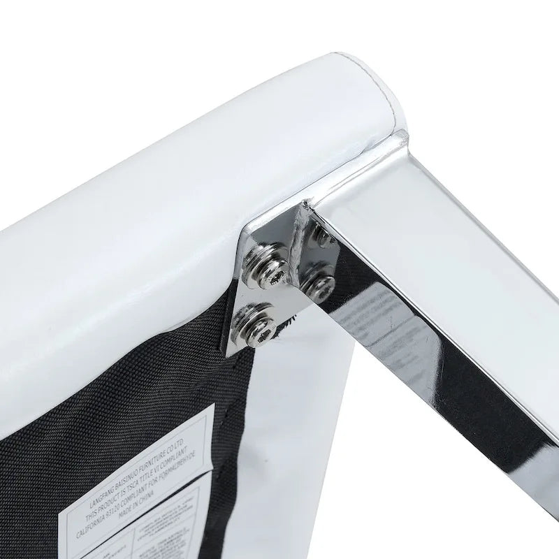 Chaise de salle à manger sans accoudoirs avec pieds en métal et patins antidérapants – Noir+Doré / Gris clair+Argent / Blanc+Argent – À l'unité