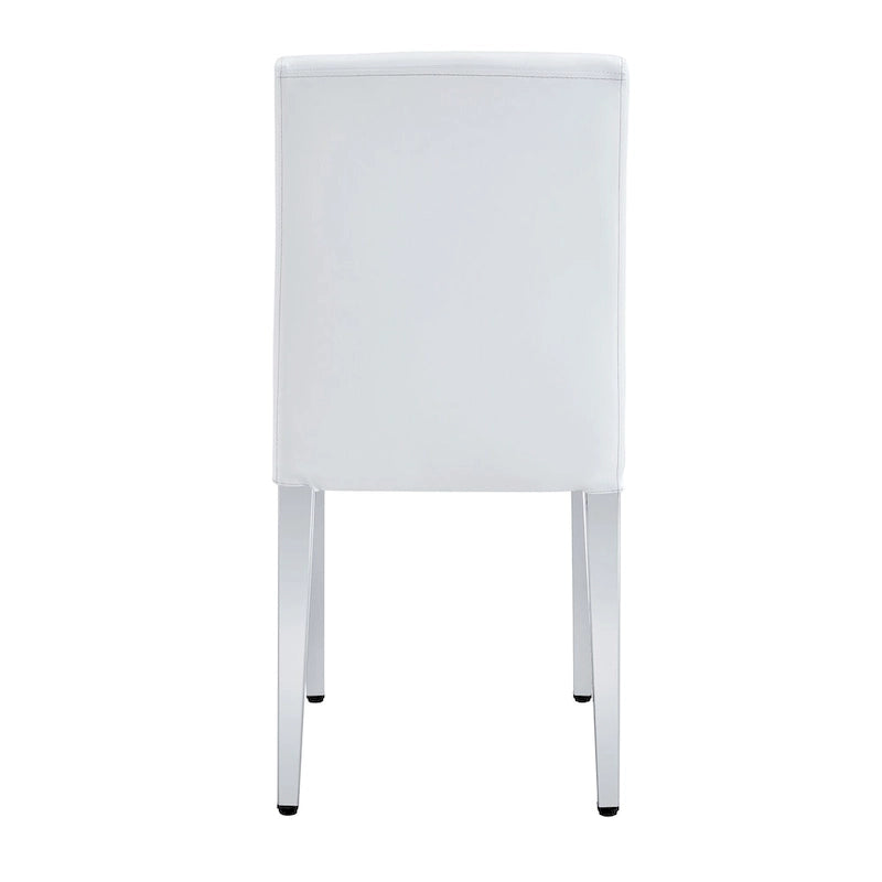 Chaise de salle à manger sans accoudoirs avec pieds en métal et patins antidérapants – Noir+Doré / Gris clair+Argent / Blanc+Argent – À l'unité