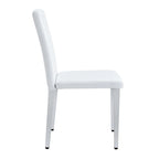 Chaise de salle à manger sans accoudoirs avec pieds en métal et patins antidérapants – Noir+Doré / Gris clair+Argent / Blanc+Argent – À l'unité