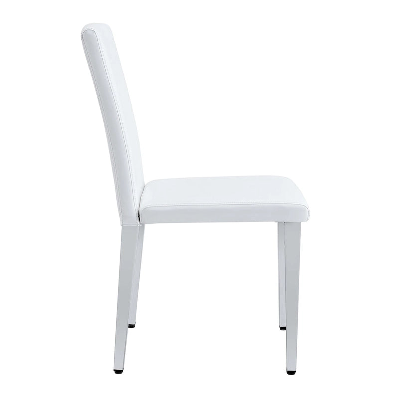 Chaise de salle à manger sans accoudoirs avec pieds en métal et patins antidérapants – Noir+Doré / Gris clair+Argent / Blanc+Argent – À l'unité