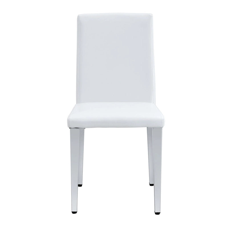 Chaise de salle à manger sans accoudoirs avec pieds en métal et patins antidérapants – Noir+Doré / Gris clair+Argent / Blanc+Argent – À l'unité
