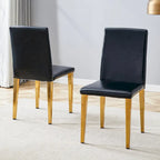 Chaise de salle à manger sans accoudoirs avec pieds en métal et patins antidérapants – Noir+Doré / Gris clair+Argent / Blanc+Argent – À l'unité