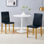 Chaise de salle à manger sans accoudoirs avec pieds en métal et patins antidérapants – Noir+Doré / Gris clair+Argent / Blanc+Argent – À l'unité