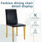 Chaise de salle à manger sans accoudoirs avec pieds en métal et patins antidérapants – Noir+Doré / Gris clair+Argent / Blanc+Argent – À l'unité