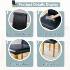 Chaise de salle à manger sans accoudoirs avec pieds en métal et patins antidérapants – Noir+Doré / Gris clair+Argent / Blanc+Argent – À l'unité