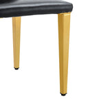 Chaise de salle à manger sans accoudoirs avec pieds en métal et patins antidérapants – Noir+Doré / Gris clair+Argent / Blanc+Argent – À l'unité