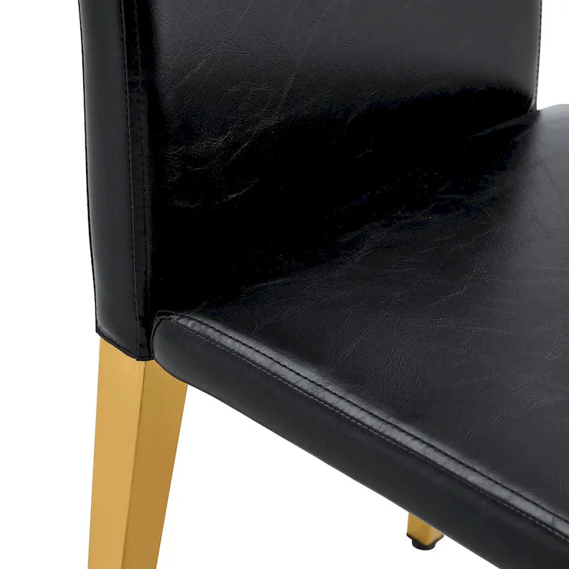 Chaise de salle à manger sans accoudoirs avec pieds en métal et patins antidérapants – Noir+Doré / Gris clair+Argent / Blanc+Argent – À l'unité