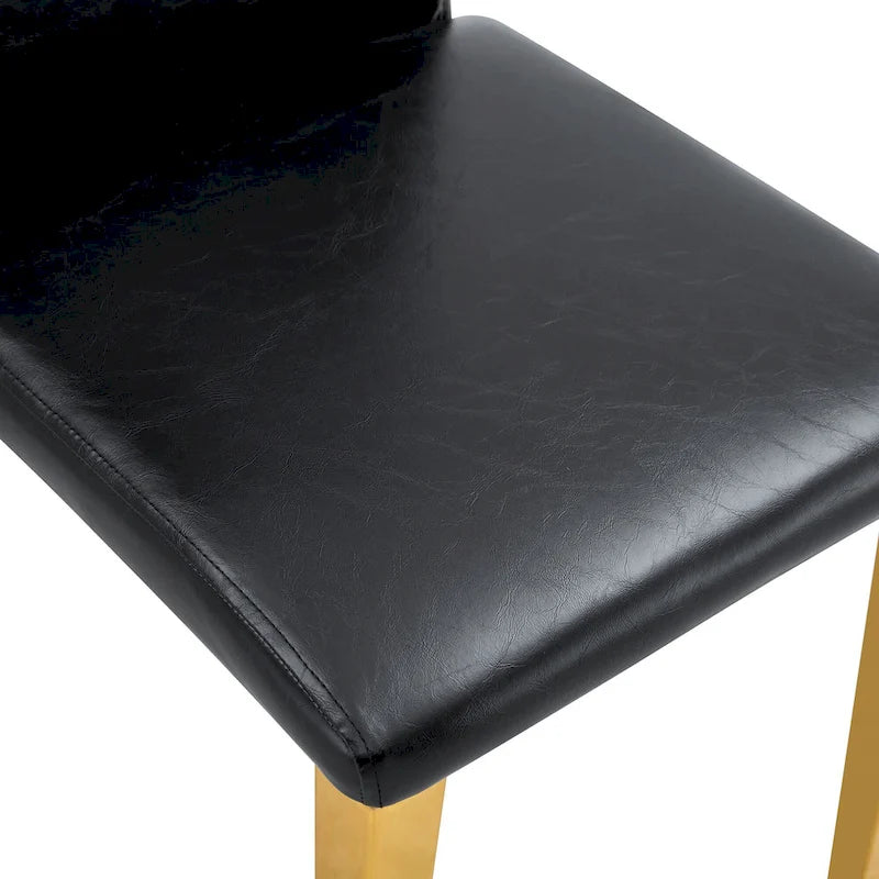 Chaise de salle à manger sans accoudoirs avec pieds en métal et patins antidérapants – Noir+Doré / Gris clair+Argent / Blanc+Argent – À l'unité