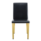 Chaise de salle à manger sans accoudoirs avec pieds en métal et patins antidérapants – Noir+Doré / Gris clair+Argent / Blanc+Argent – À l'unité
