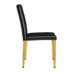 Chaise de salle à manger sans accoudoirs avec pieds en métal et patins antidérapants – Noir+Doré / Gris clair+Argent / Blanc+Argent – À l'unité