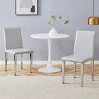 Chaise de salle à manger sans accoudoirs avec pieds en métal et patins antidérapants – Noir+Doré / Gris clair+Argent / Blanc+Argent – À l'unité