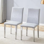 Chaise de salle à manger sans accoudoirs avec pieds en métal et patins antidérapants – Noir+Doré / Gris clair+Argent / Blanc+Argent – À l'unité
