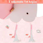 Meuble à Bijoux pour Enfants en MDF Blanc/Rose sur Pied avec Miroir Intégral et Détail Lapin – Simple