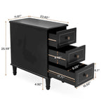 Table d'appoint étroite en bois massif marron foncé / marron clair / noir avec 3 tiroirs – 1 pièce ou 2 pièces