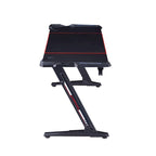 Bureau de jeu en fibre de carbone noire avec lumières LED, ports USB et support de contrôleur – 67,5 po de largeur