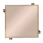 Table d'appoint Champagne et Verre Fumé avec Plateau Inférieur en Faux Marbre – Simple