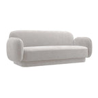 Canapé 3 places en velours texturé gris pierre / marron chocolat / bleu marine avec cadre en pin – 215,1 cm