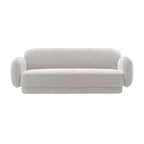 Canapé 3 places en velours texturé gris pierre / marron chocolat / bleu marine avec cadre en pin – 215,1 cm