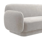 Canapé 3 places en velours texturé gris pierre / marron chocolat / bleu marine avec cadre en pin – 215,1 cm